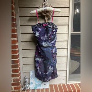 Betsey Johnson Elegant Purple & Black Dress  (Zipper & area on top needs work)